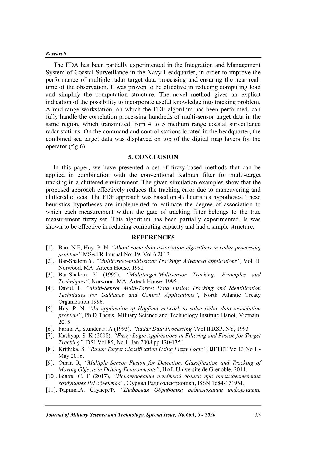 An approach to solve the problem of data fusion for multi - target tracking using fuzzy logic trang 8