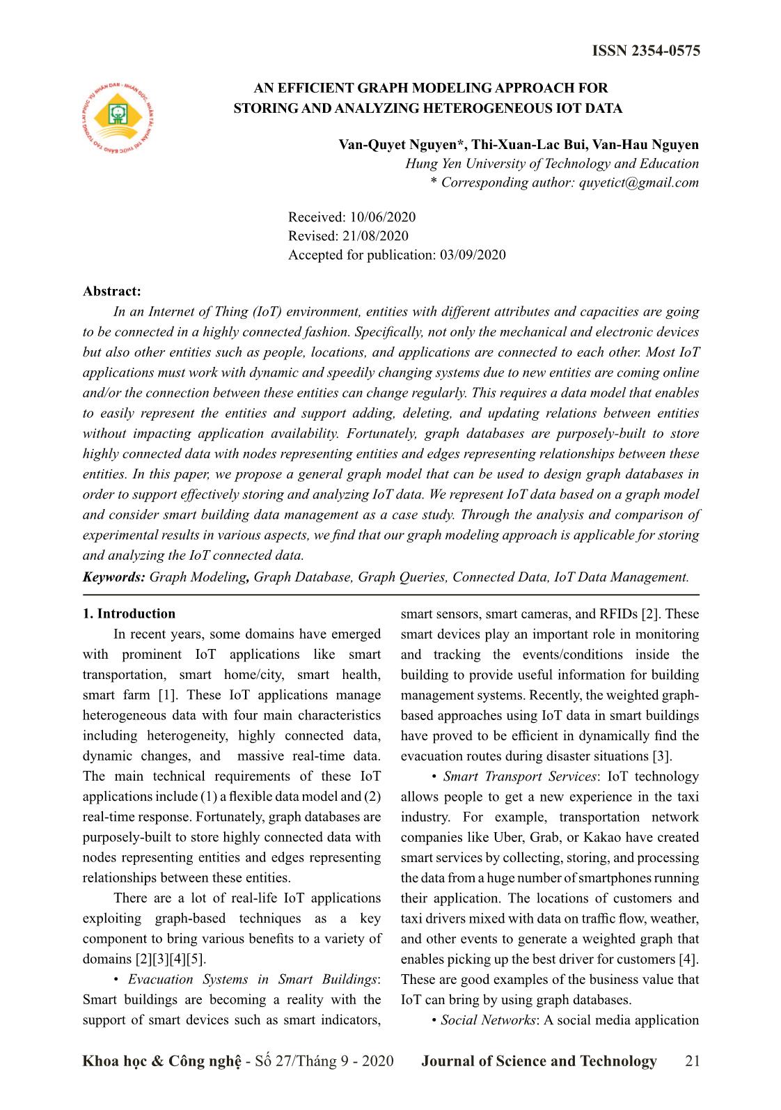 An efficient graph modeling approach for storing and analyzing heterogeneous IoT data trang 1