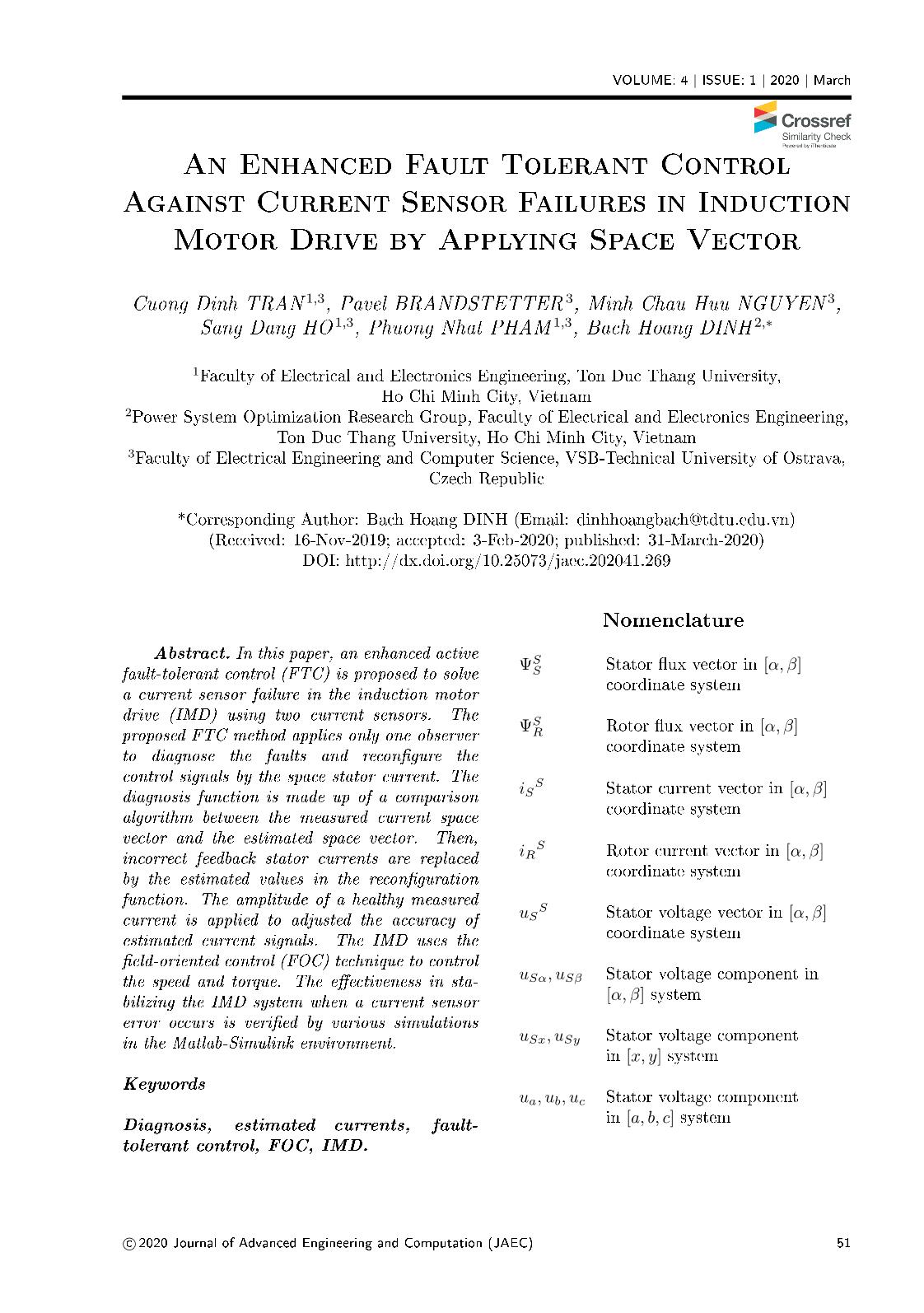 An enhanced fault tolerant control against current sensor failures in induction motor drive by applying space vector trang 1