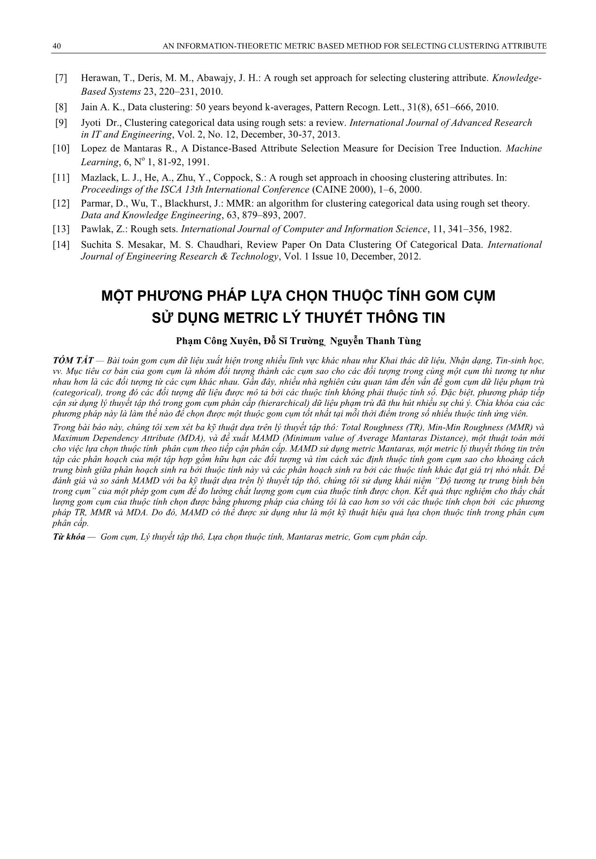 An information-theoretic metric based method for selecting clustering attribute trang 10