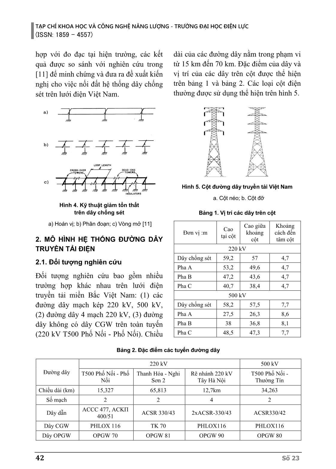 Ảnh hưởng của điện áp cảm ứng và giải pháp giảm tổn thất trên dây chống sét đường dây truyền tải mạch kép trên lưới điện truyền tải miền Bắc Việt Nam trang 4