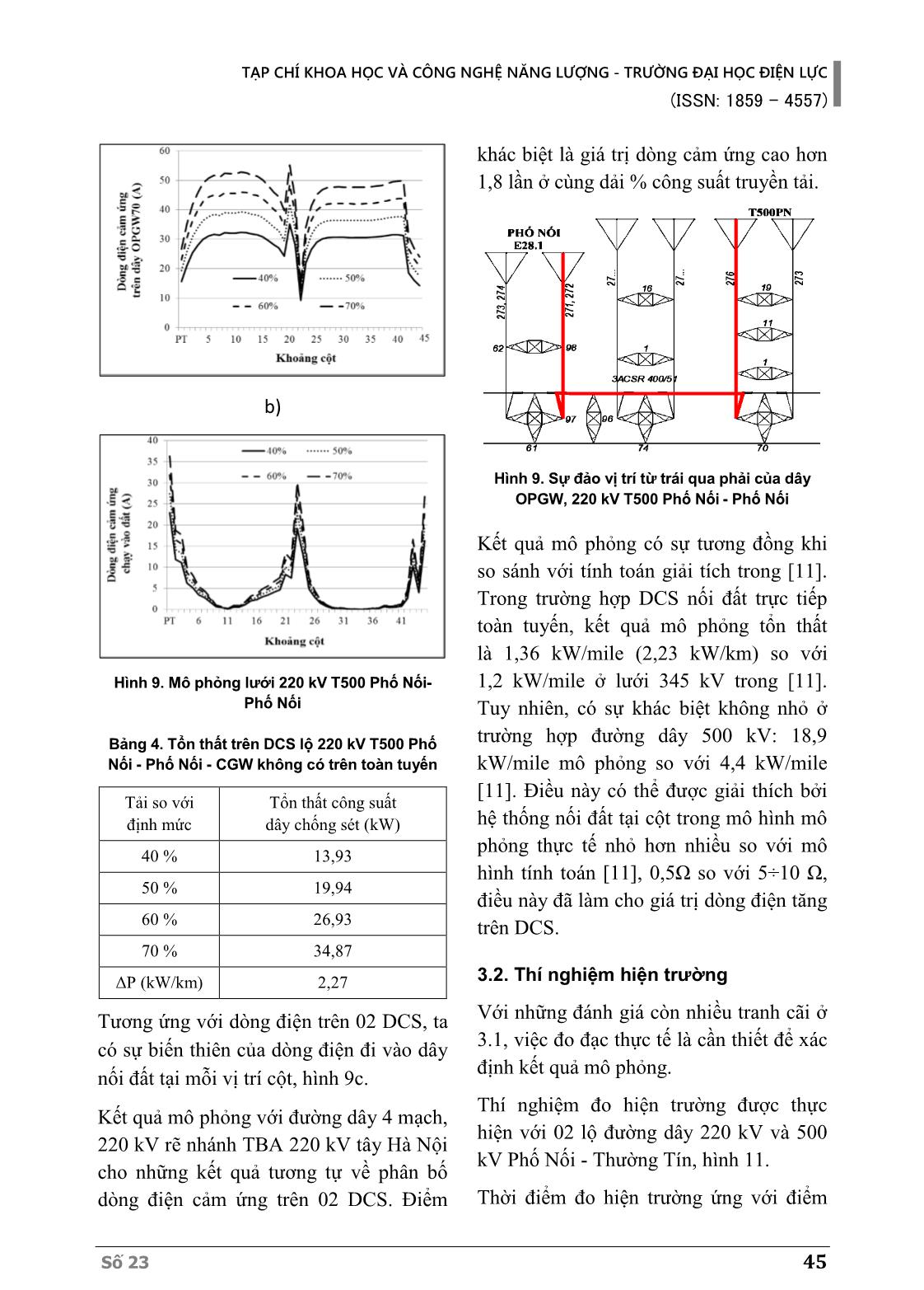 Ảnh hưởng của điện áp cảm ứng và giải pháp giảm tổn thất trên dây chống sét đường dây truyền tải mạch kép trên lưới điện truyền tải miền Bắc Việt Nam trang 7