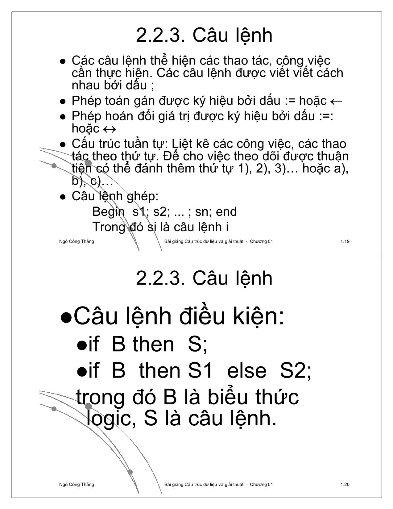 Bài giảng Cấu trúc dữ liệu và giải thuật - Chương 1: Cấu trúc dữ liệu và giải thuật - Ngô Công Thắng trang 10