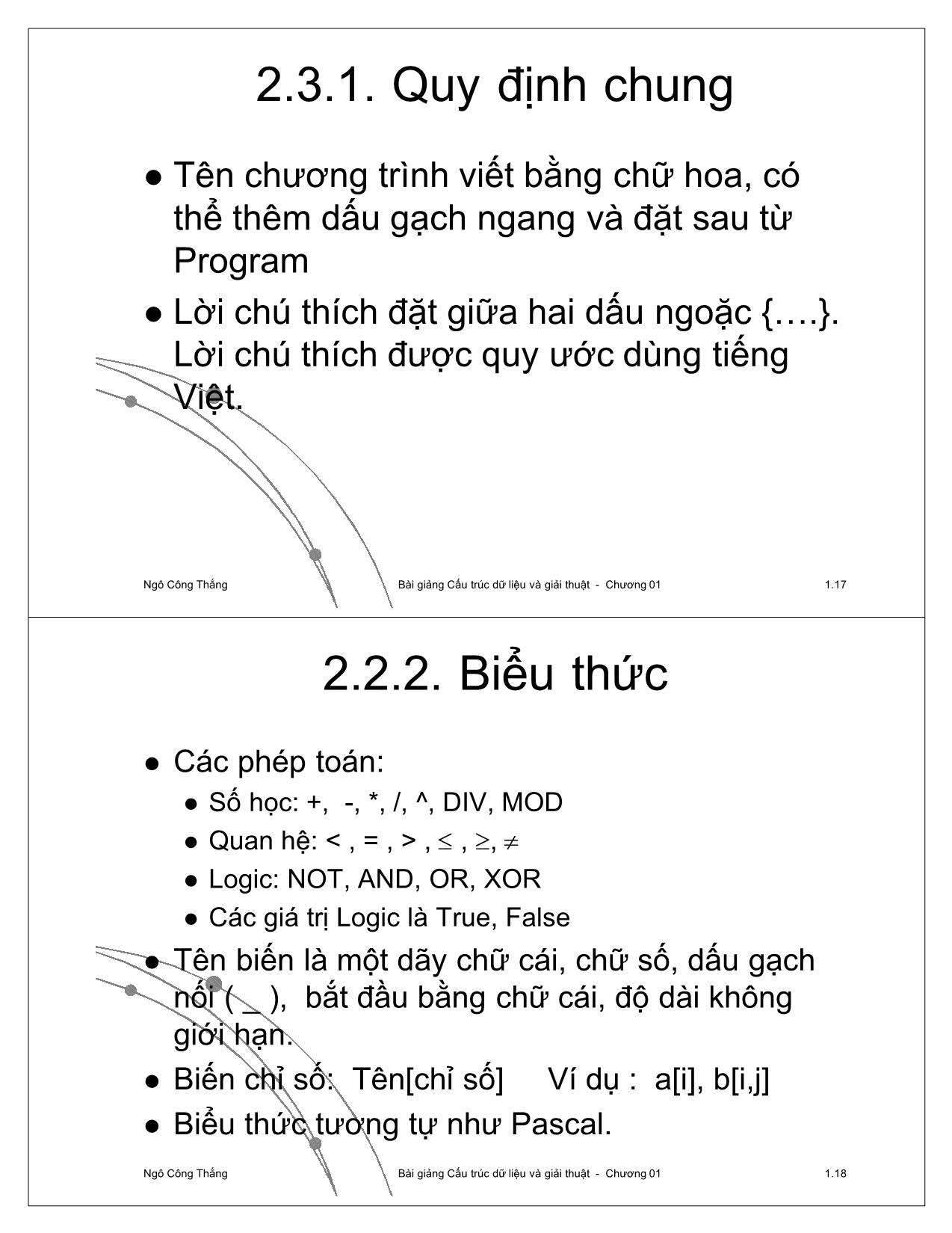 Bài giảng Cấu trúc dữ liệu và giải thuật - Chương 1: Cấu trúc dữ liệu và giải thuật - Ngô Công Thắng trang 9