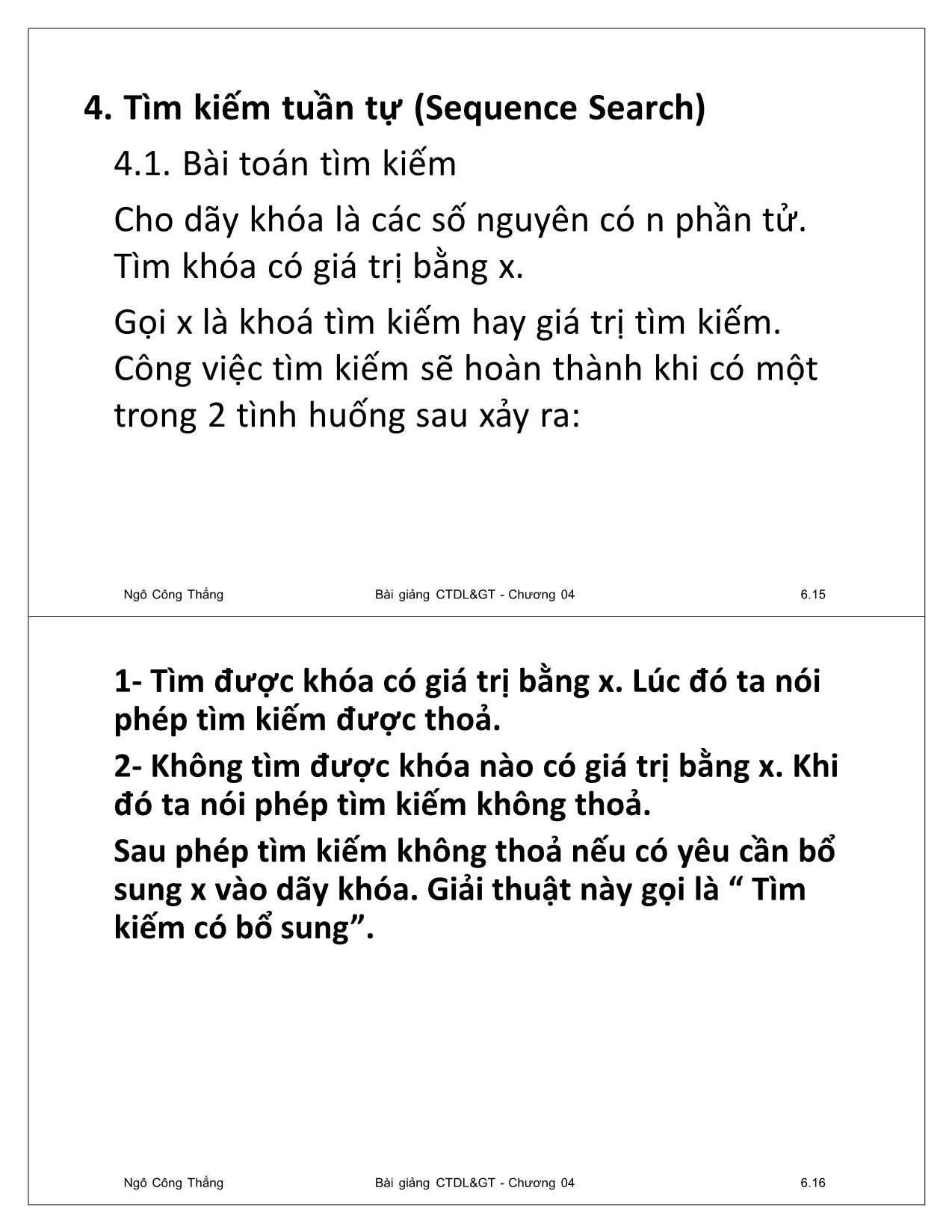 Bài giảng Cấu trúc dữ liệu và giải thuật - Chương 4: Giải thuật sắp xếp và tìm kiếm đơn giản - Ngô Công Thắng trang 8