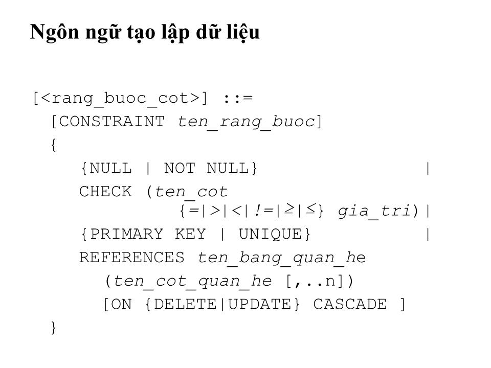 Bài giảng Cơ sở dữ liệu - Bài: Hệ quản trị cơ sở dữ liệu SQL Server 2012 trang 8