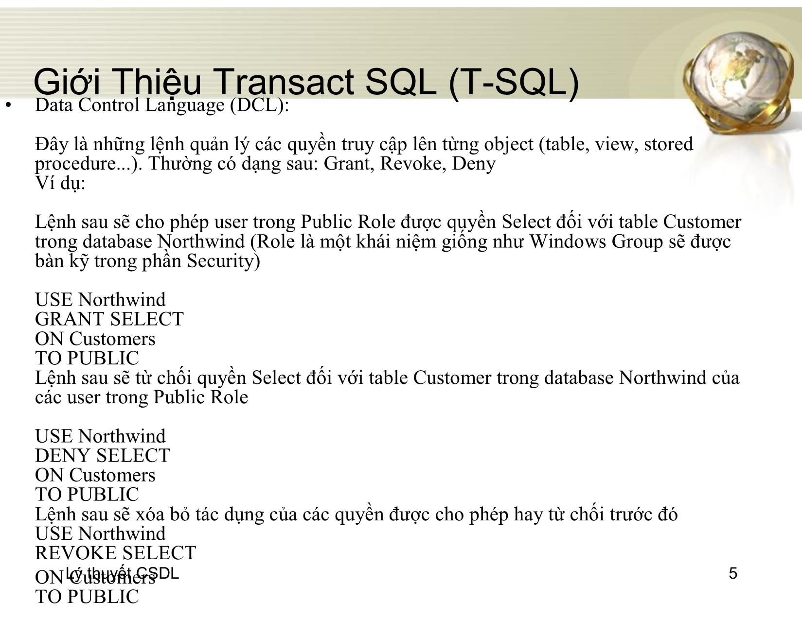 Bài giảng Cơ sở dữ liệu - Chương 7: Ngôn ngữ T-SQL - Đỗ Thị Mai Hường trang 5