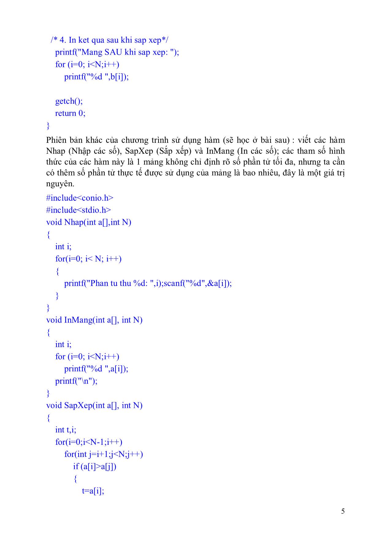 Bài giảng Cơ sở lập trình - Bài 6a: Mảng và con trỏ trang 5