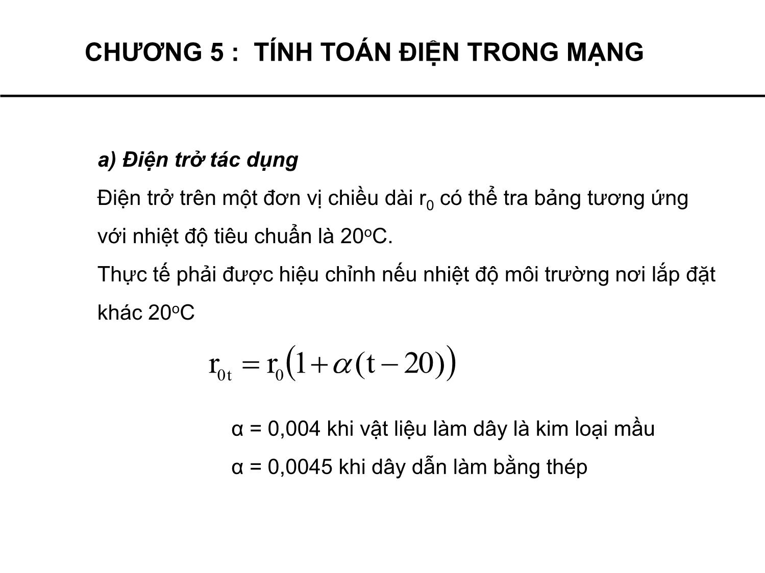 Bài giảng Cung cấp điện - Chương 5: Tính toán điện trong mạng - Phạm Khánh Tùng trang 5