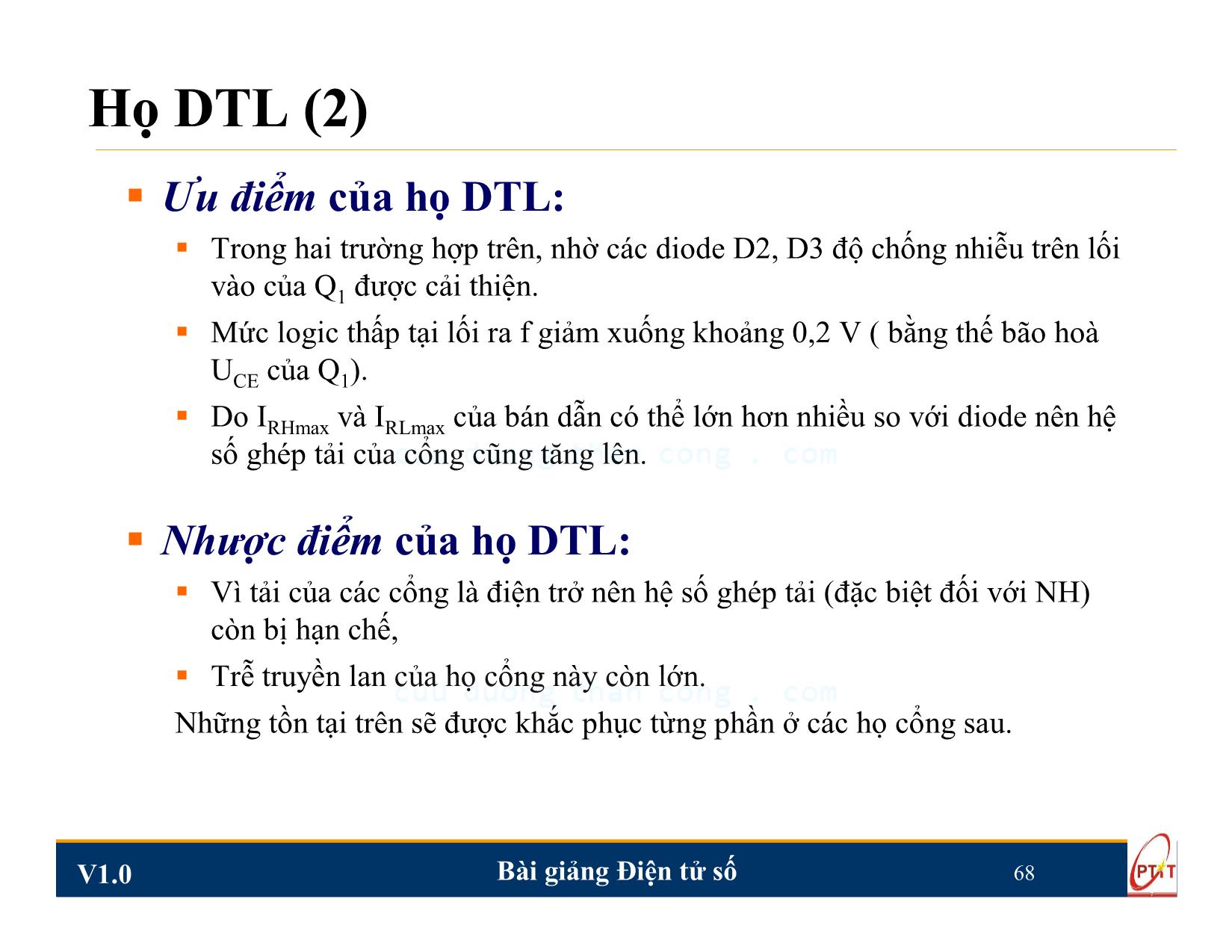 Bài giảng Điện tử số - Chương 3: Cổng logic TTL và CMOS - Nguyễn Trung Hiếu trang 7