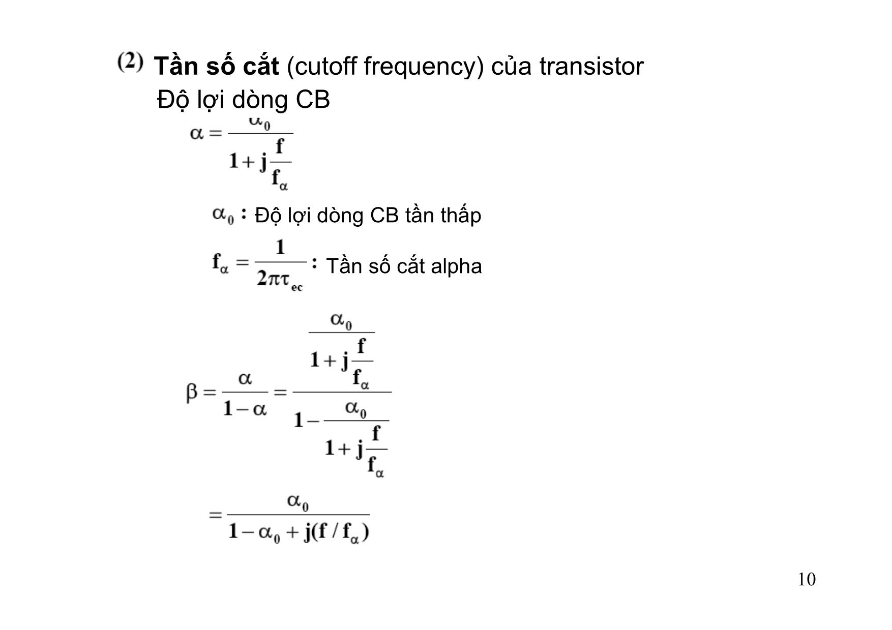 Bài giảng Dụng cụ bán dẫn - Chương 5: BJT - Hồ Trung Mỹ trang 10