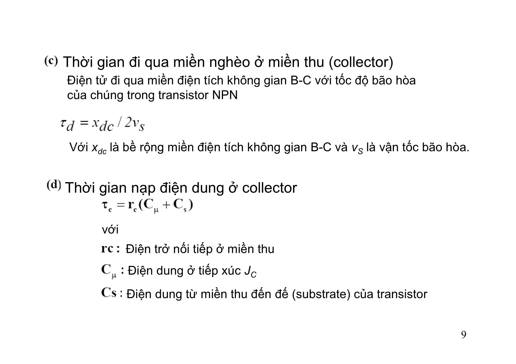 Bài giảng Dụng cụ bán dẫn - Chương 5: BJT - Hồ Trung Mỹ trang 9