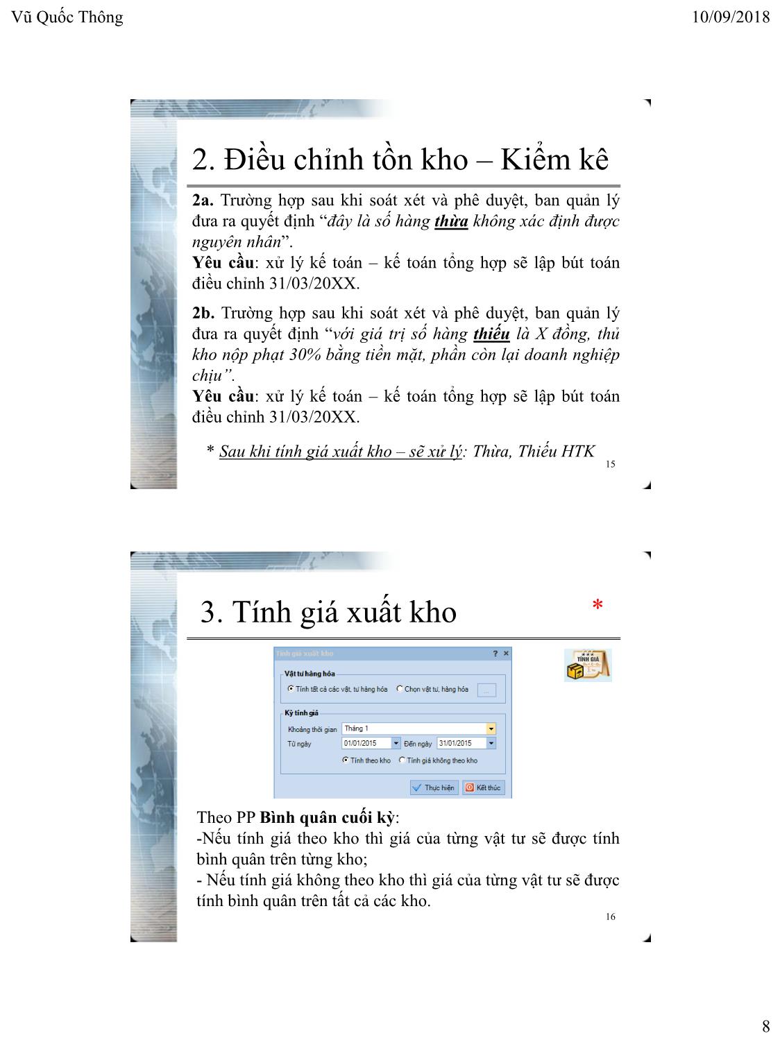 Bài giảng Hệ thống thông tin kế toán 2 - Chương 4: Kế toán tổng hợp trên phần mềm - Vũ Quốc Thông trang 8