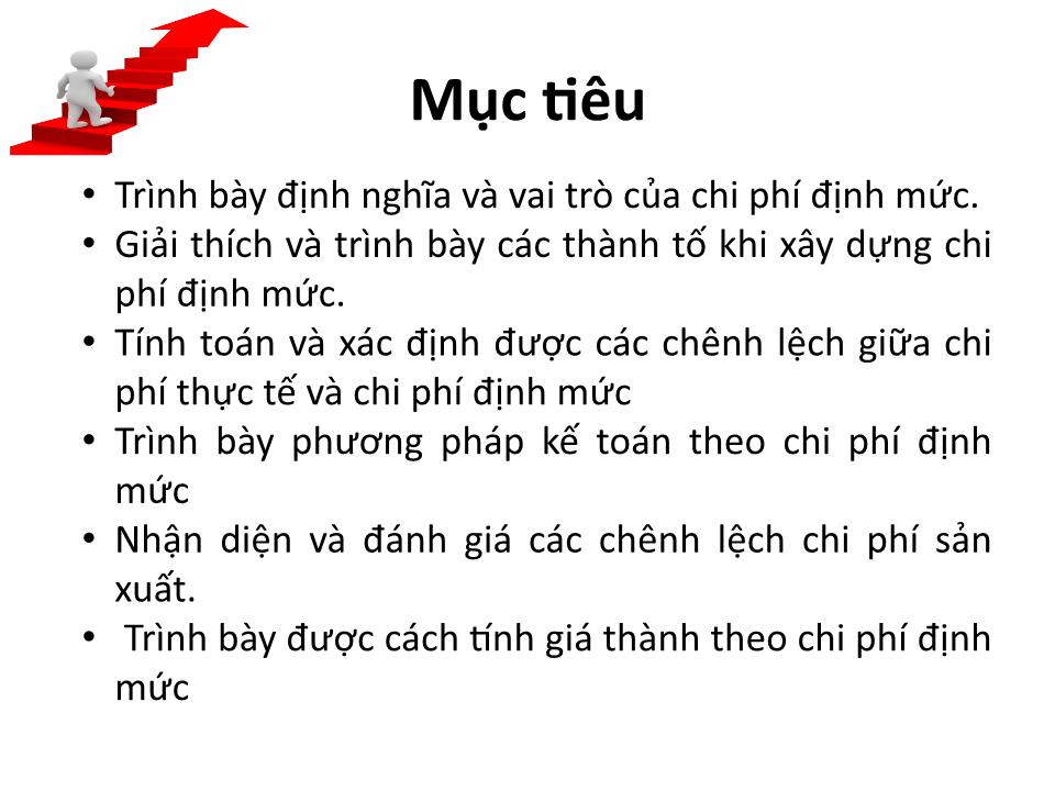 Bài giảng Kế toán chi phí - Chương 5: Kế toán chi phí định mức - Cao đẳng Viễn Đông trang 2