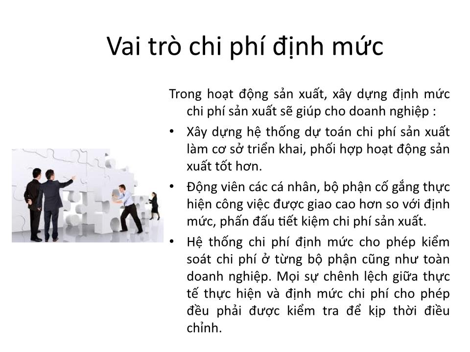 Bài giảng Kế toán chi phí - Chương 5: Kế toán chi phí định mức - Cao đẳng Viễn Đông trang 5