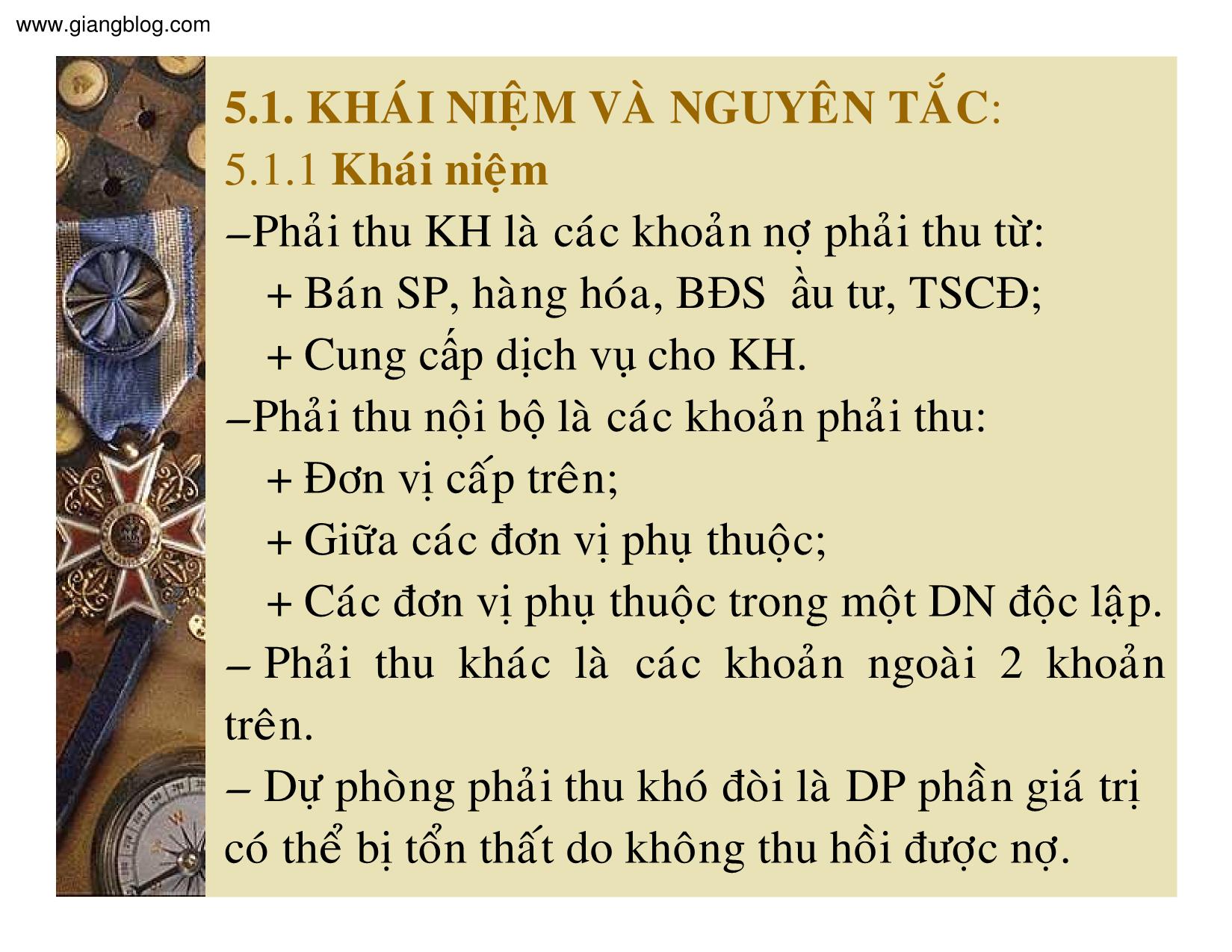 Bài giảng Kế toán doanh nghiệp - Chương 5: Kế toán các khoản phải thu trang 3