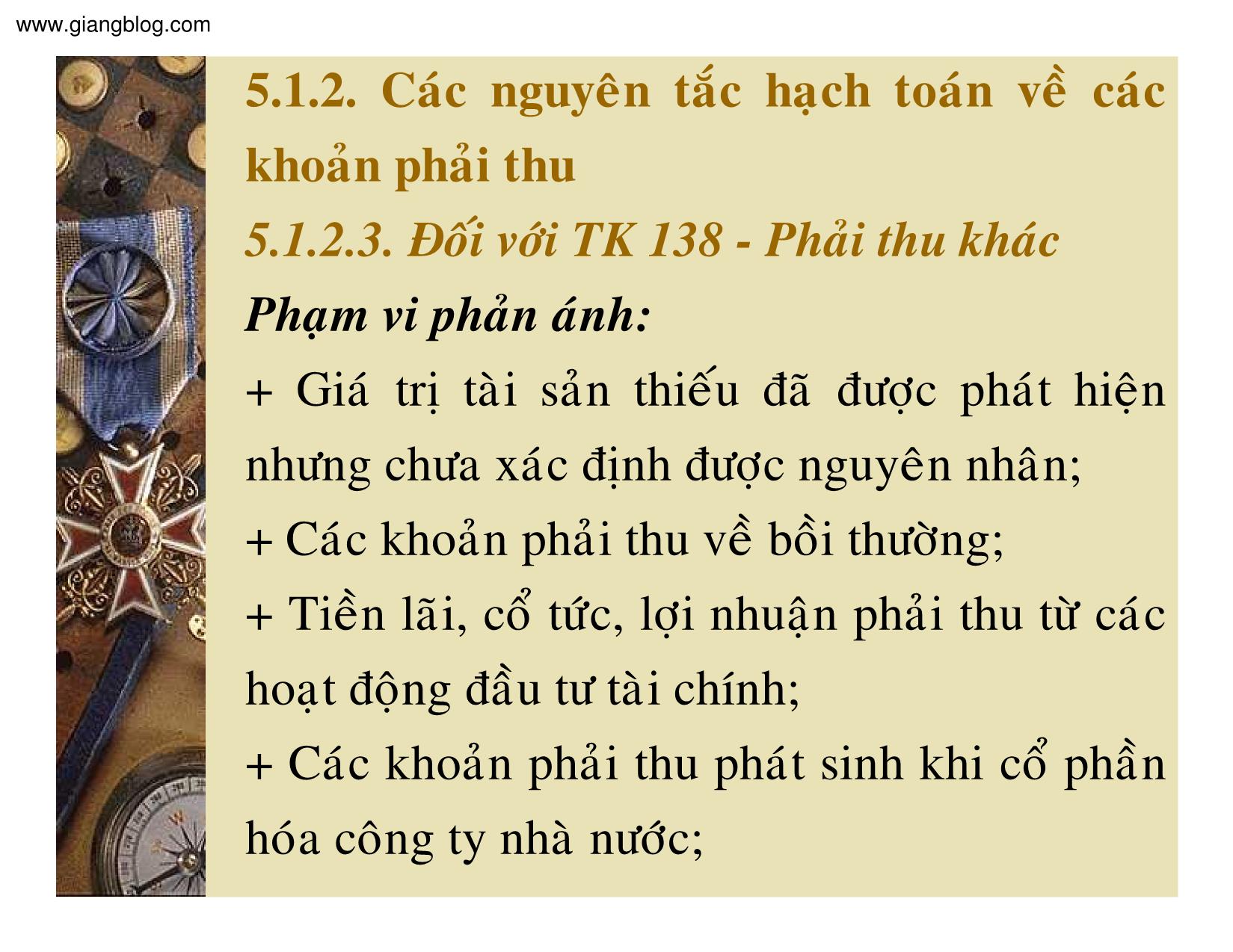 Bài giảng Kế toán doanh nghiệp - Chương 5: Kế toán các khoản phải thu trang 6