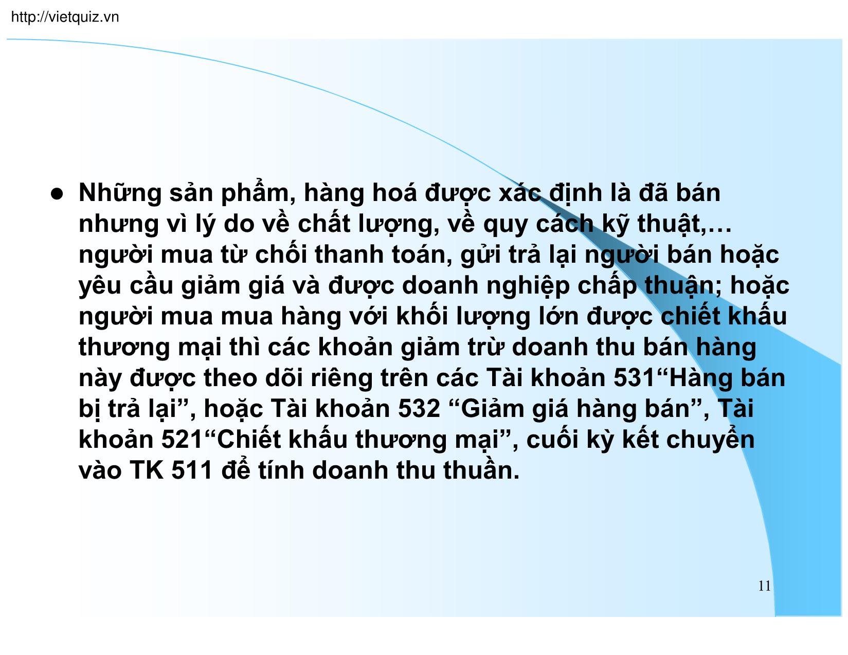 Bài giảng Kế toán doanh nghiệp - Chương 6: Kế toán doanh thu và chi phí kinh doanh trang 8