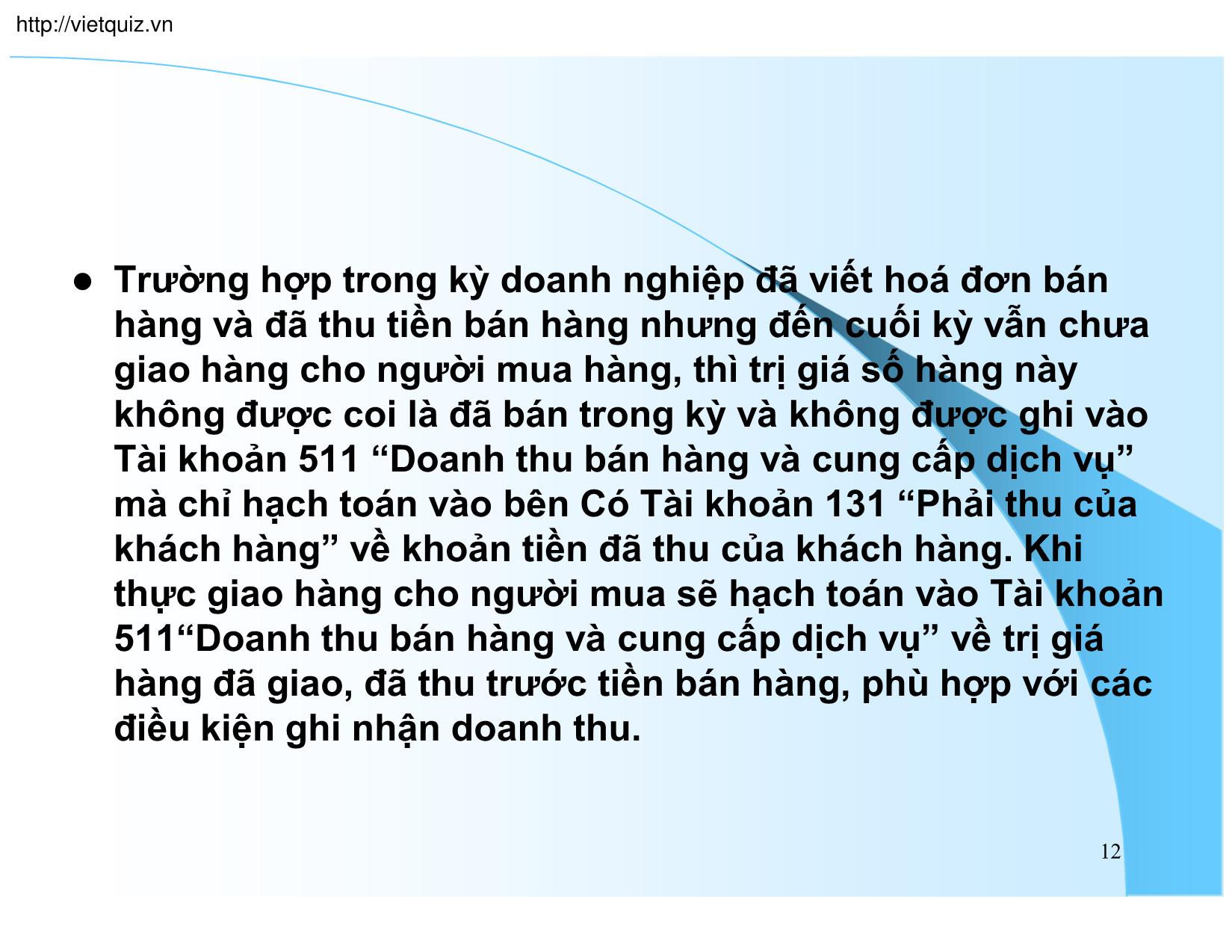 Bài giảng Kế toán doanh nghiệp - Chương 6: Kế toán doanh thu và chi phí kinh doanh trang 9