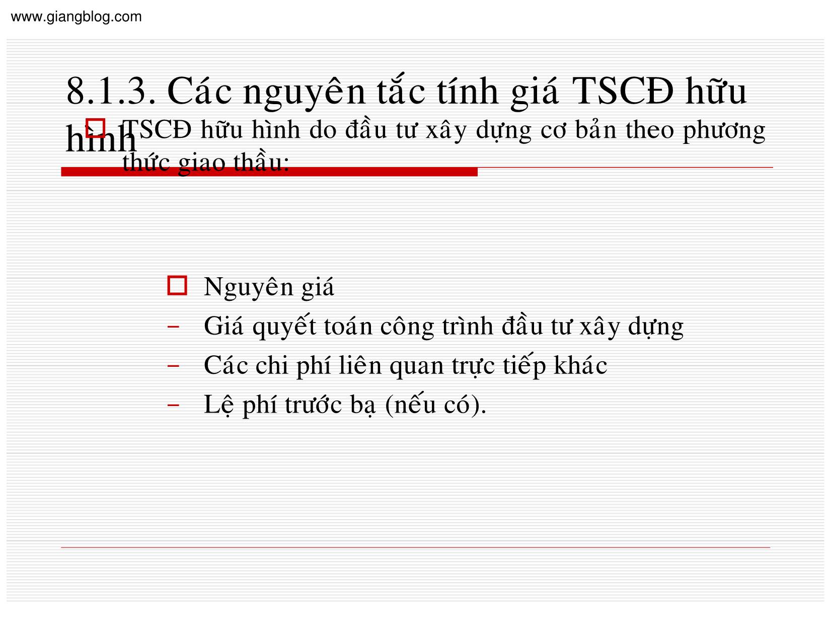 Bài giảng Kế toán doanh nghiệp - Chương 8: Kế toán tài sản cố định trang 6