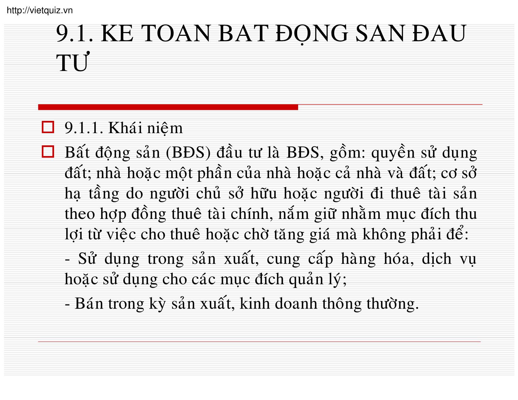 Bài giảng Kế toán doanh nghiệp - Chương 9: Kế toán các khoản đầu tư dài hạn trang 3