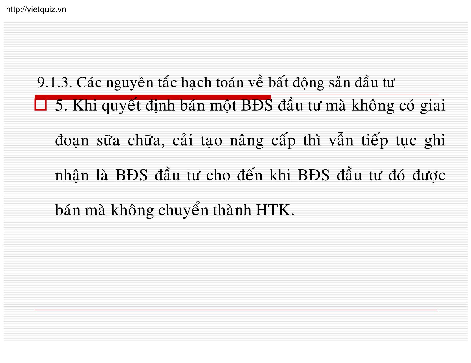 Bài giảng Kế toán doanh nghiệp - Chương 9: Kế toán các khoản đầu tư dài hạn trang 7