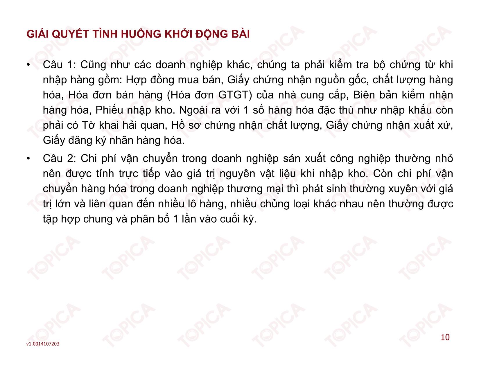 Bài giảng Kế toán doanh nghiệp thương mại - Bài 1: Kế toán trong các doanh nghiệp kinh doanh thương mại nội địa - Đoàn Thị Trúc Quỳnh trang 10