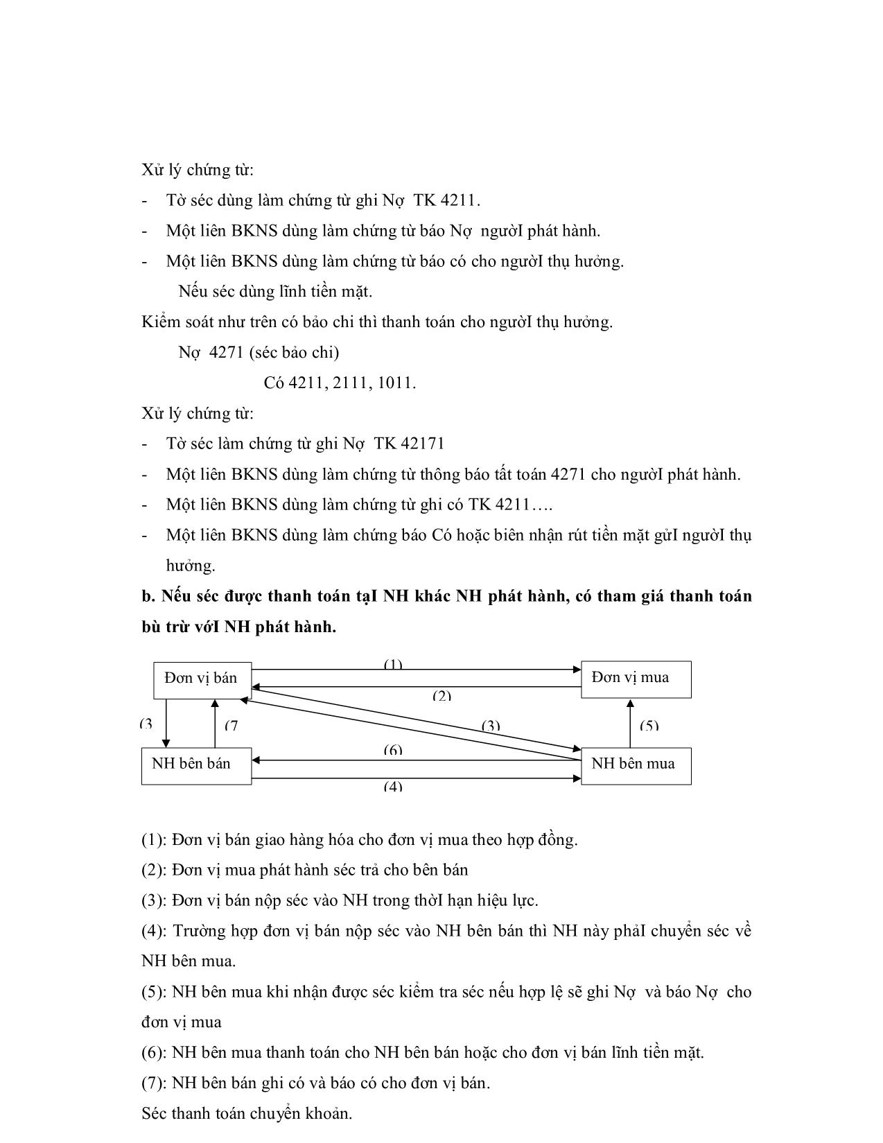 Bài giảng Kế toán ngân hàng - Chương IV: Kế toán nghiệp vụ thanh toán qua ngân hàng (Thanh toán không dùng tiền mặt) trang 9