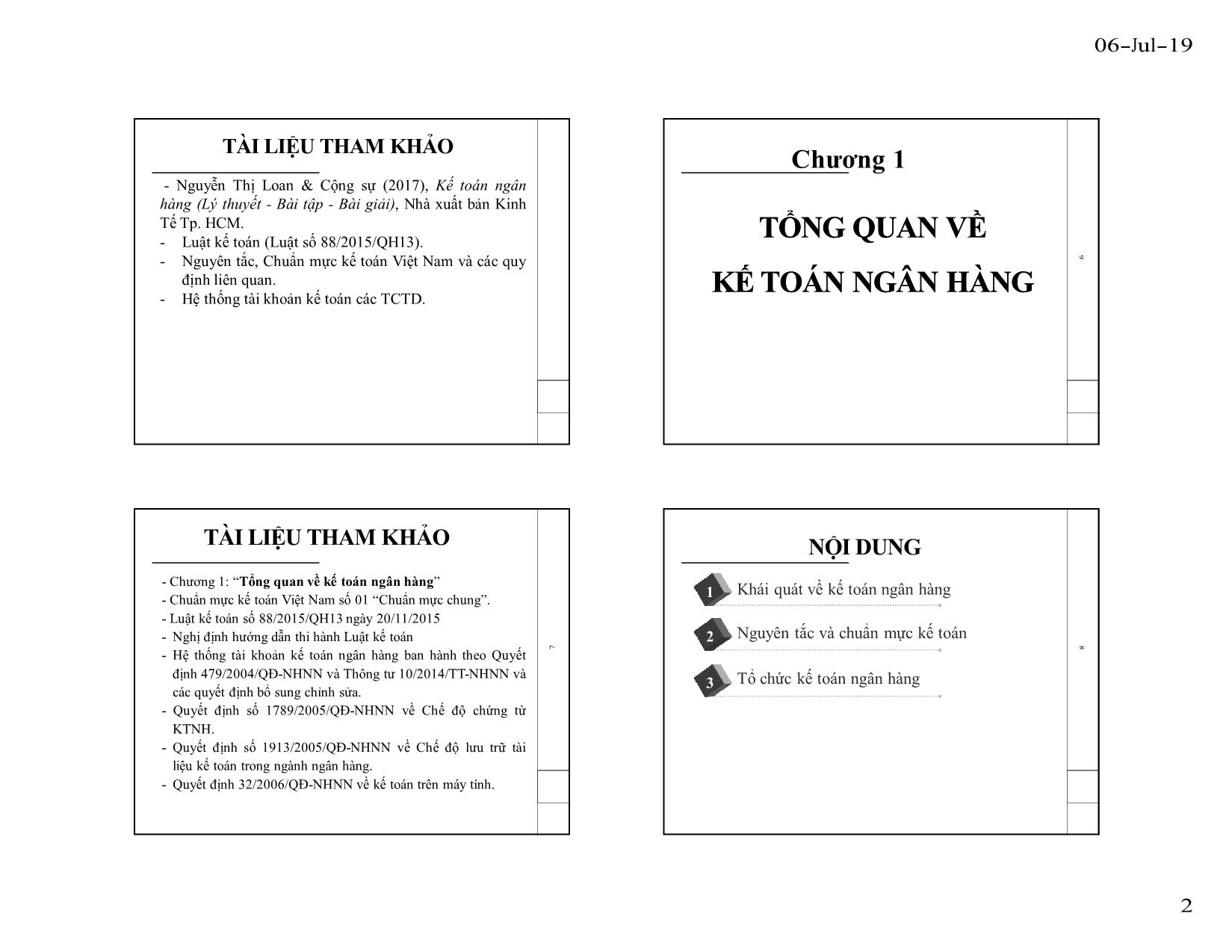 Bài giảng Kế toán ngân hàng - Đại học Ngân hàng thành phố Hồ Chí Minh trang 2