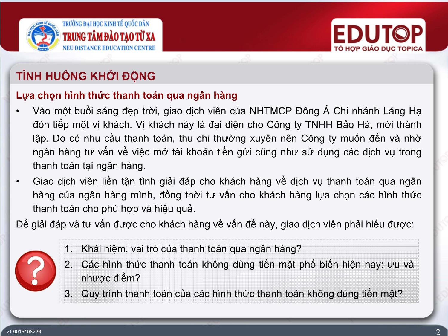 Bài giảng Kế toán ngân hàng thương mại - Bài 3: Kế toán thanh toán qua ngân hàng thương mại - Nguyễn Thị Ngọc Diệp trang 2