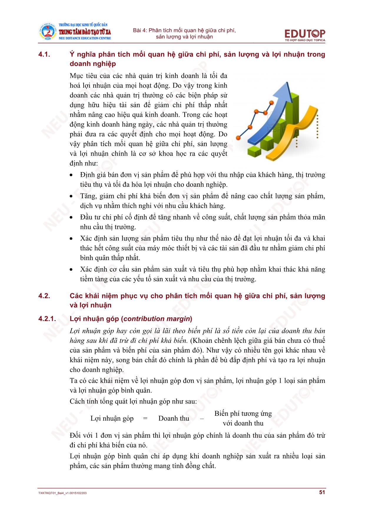 Bài giảng Kế toán quản trị 1 - Bài 4: Phân tích mối quan hệ giữa chi phí, sản lượng và lợi nhuận trang 3