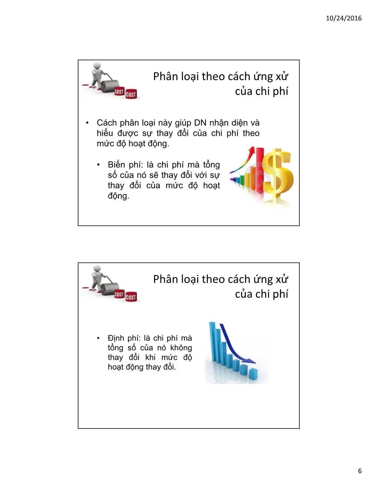 Bài giảng Kế toán quản trị - Chương 2: Phân loại chi phí - Hoàng Huy Cường trang 6