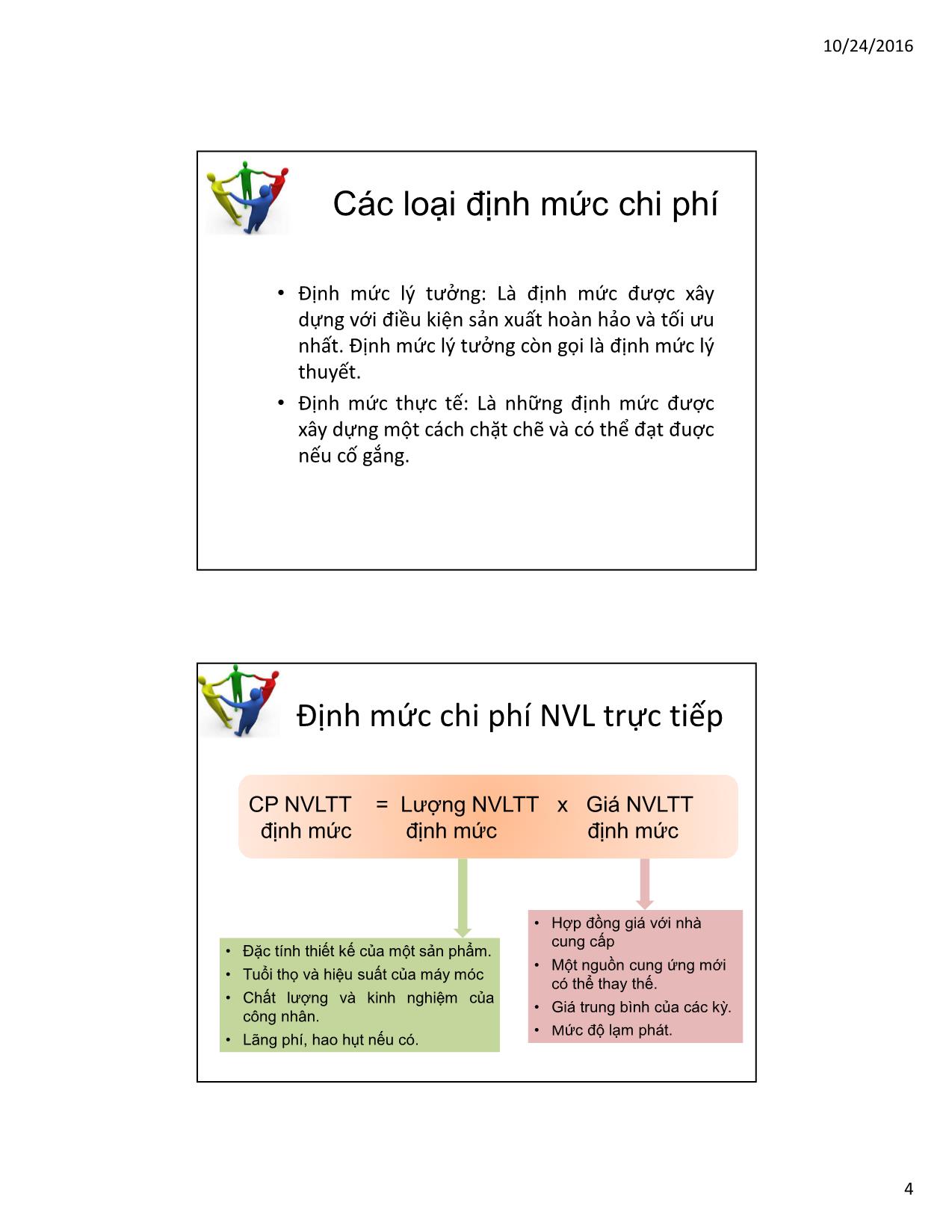 Bài giảng Kế toán quản trị - Chương 5: Kế toán chi phí định mức - Hoàng Huy Cường trang 4