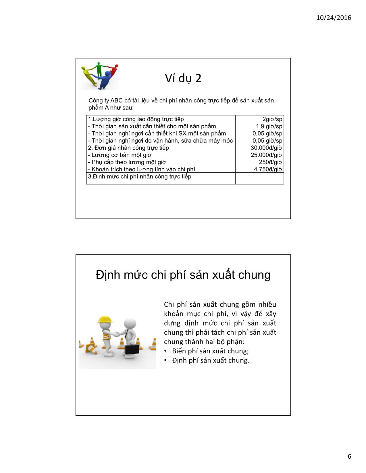 Bài giảng Kế toán quản trị - Chương 5: Kế toán chi phí định mức - Hoàng Huy Cường trang 6