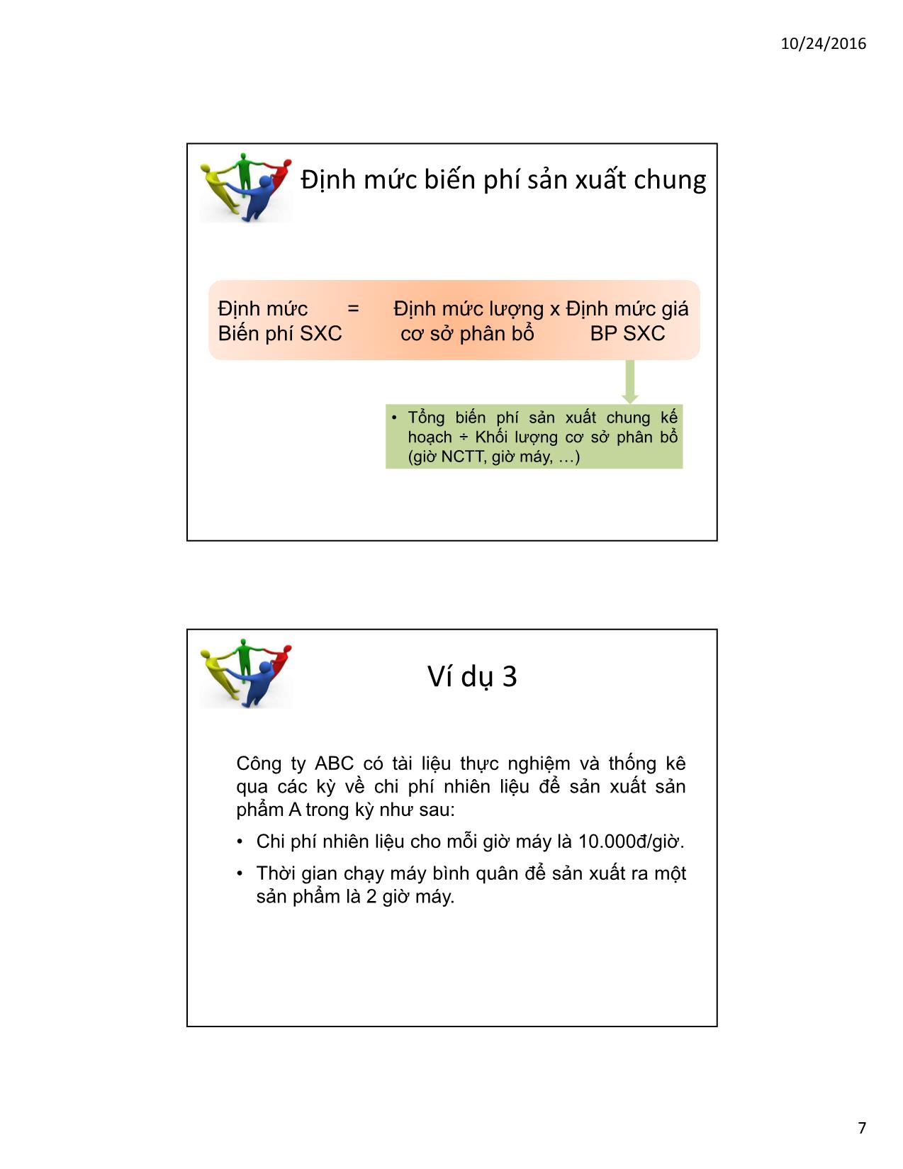 Bài giảng Kế toán quản trị - Chương 5: Kế toán chi phí định mức - Hoàng Huy Cường trang 7