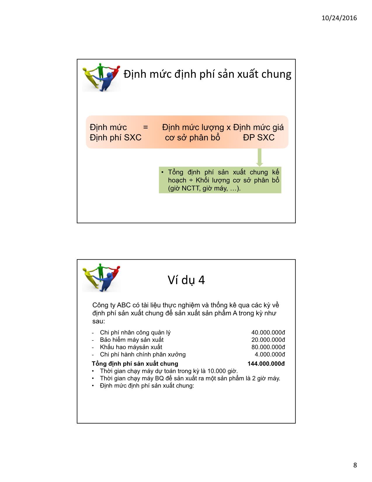 Bài giảng Kế toán quản trị - Chương 5: Kế toán chi phí định mức - Hoàng Huy Cường trang 8