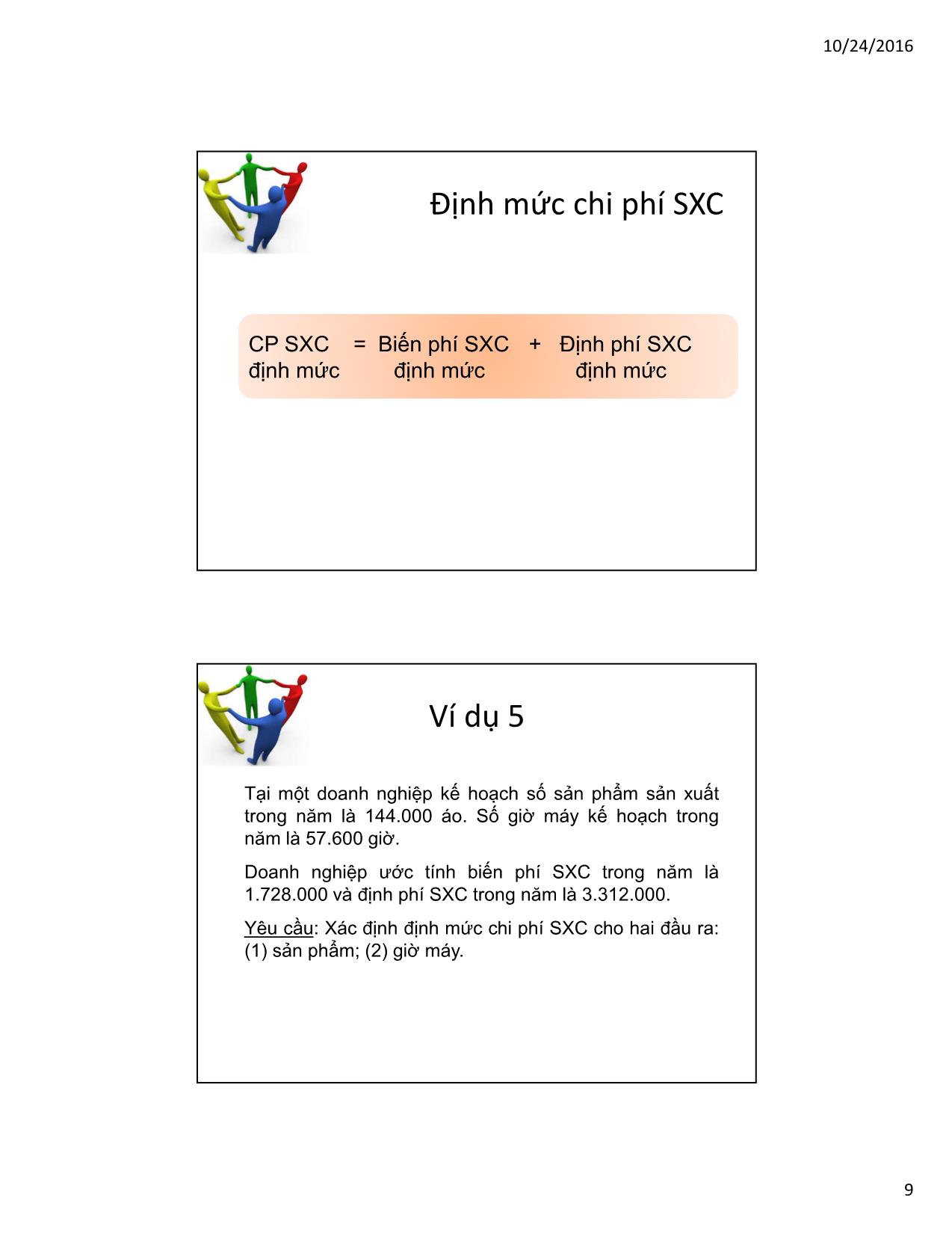 Bài giảng Kế toán quản trị - Chương 5: Kế toán chi phí định mức - Hoàng Huy Cường trang 9