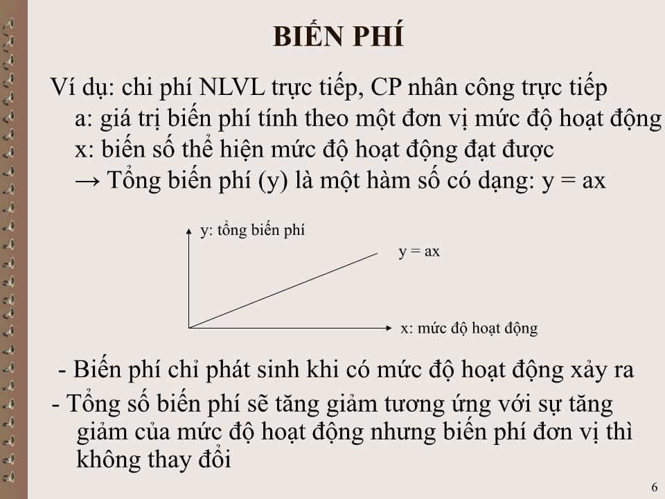 Bài giảng Kế toán quản trị - Chương II: Chi phí và phân loại chi phí trang 6