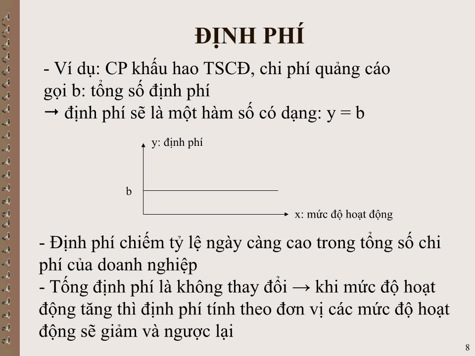 Bài giảng Kế toán quản trị - Chương II: Chi phí và phân loại chi phí trang 8