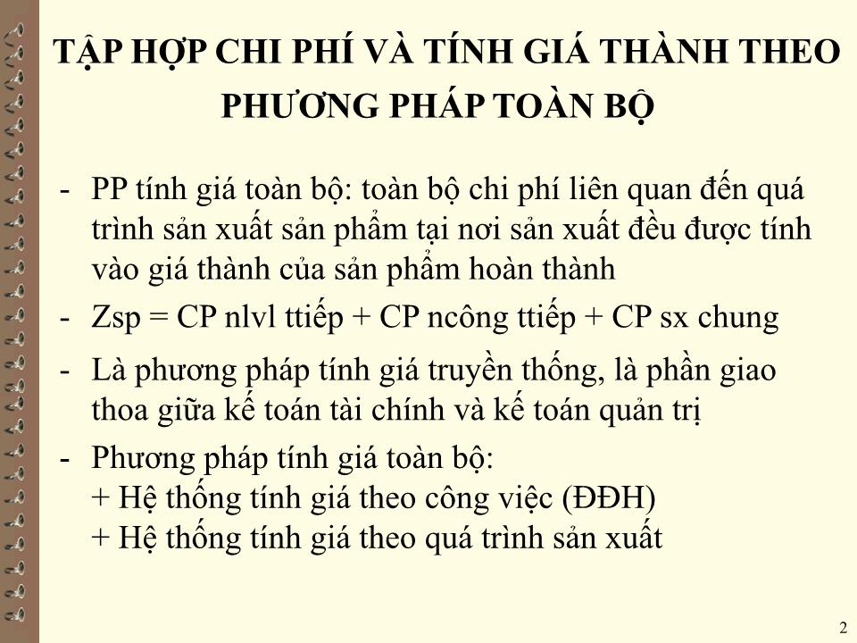 Bài giảng Kế toán quản trị - Chương III: Tính giá thành trong doanh nghiệp trang 2