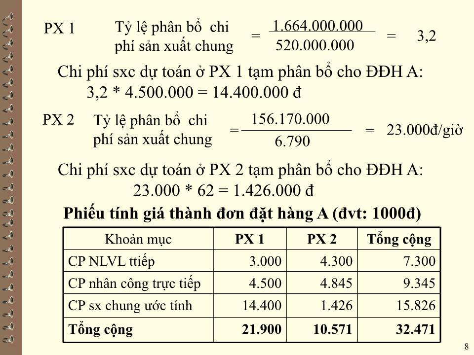 Bài giảng Kế toán quản trị - Chương III: Tính giá thành trong doanh nghiệp trang 8