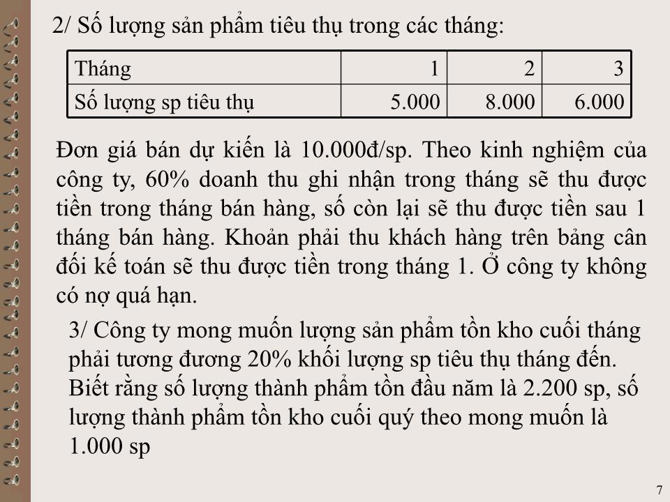 Bài giảng Kế toán quản trị - Chương IV: Dự toán tổng thể trang 7