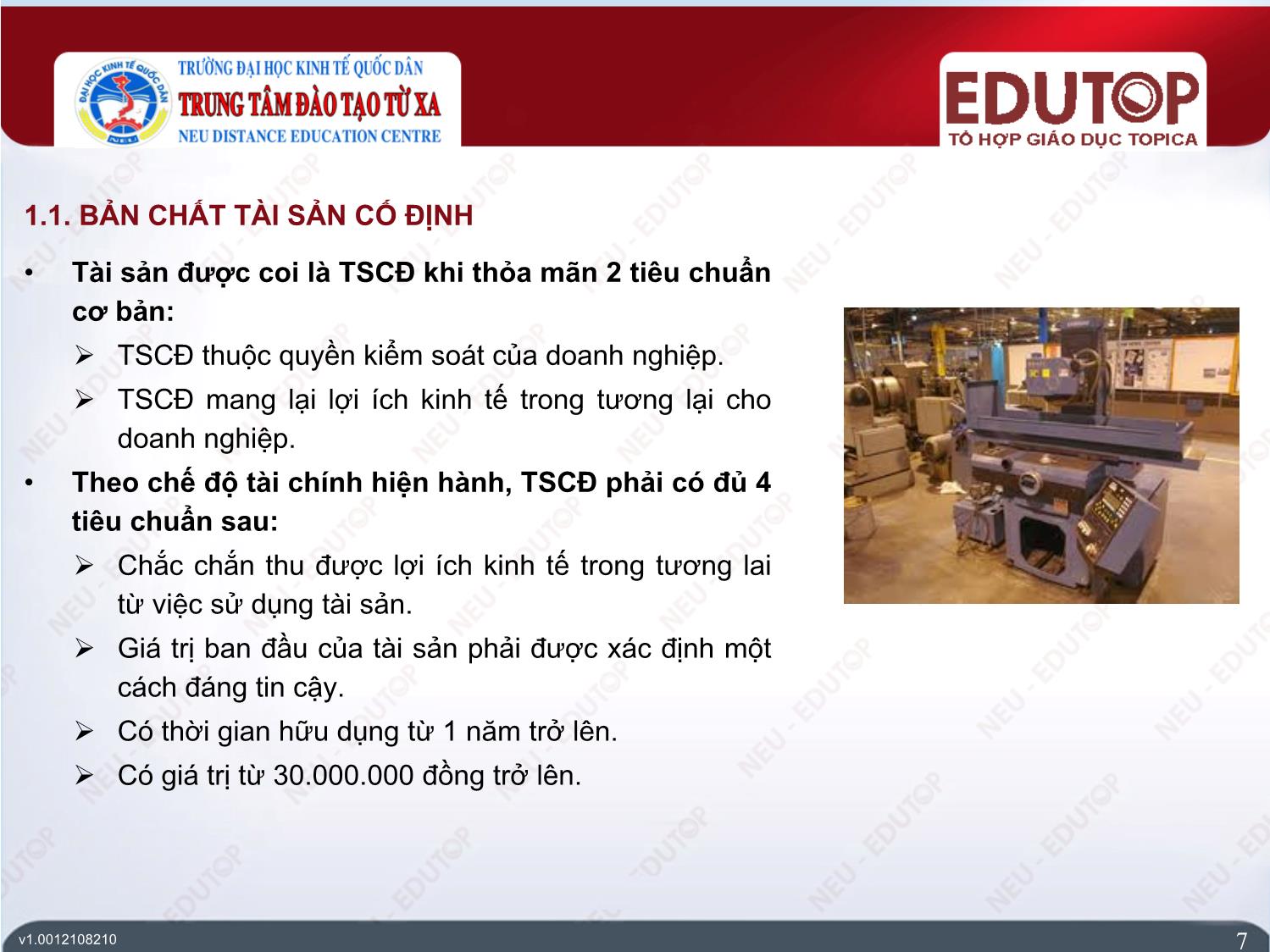 Bài giảng Kế toán tài chính 1 - Bài 1: Kế toán tài sản cố định - Đoàn Thị Trúc Quỳnh trang 7