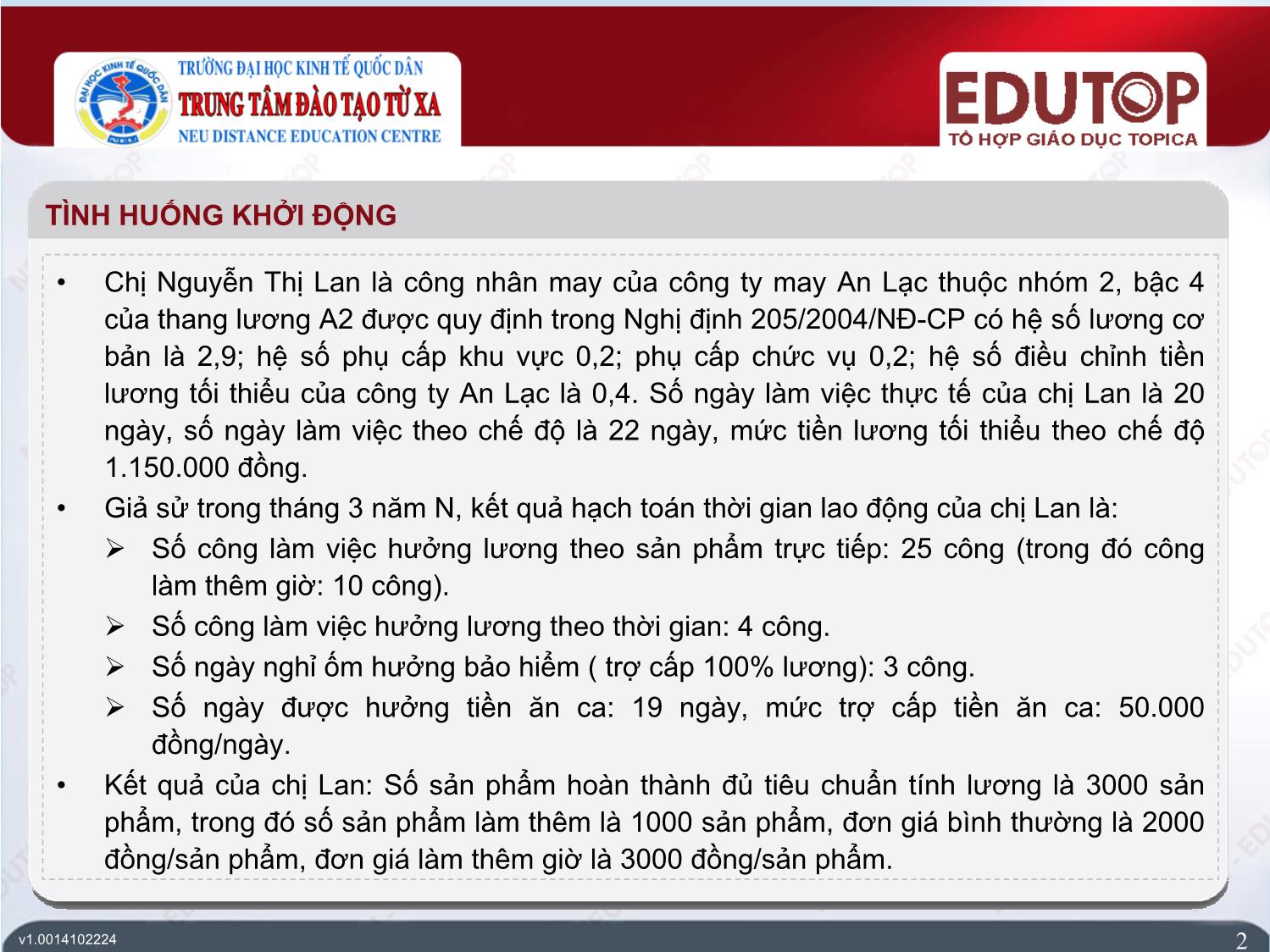 Bài giảng Kế toán tài chính 1 - Bài 3: Kế toán tiền lương và các khoản trích theo lương - Hàn Thị Lan Thư trang 2