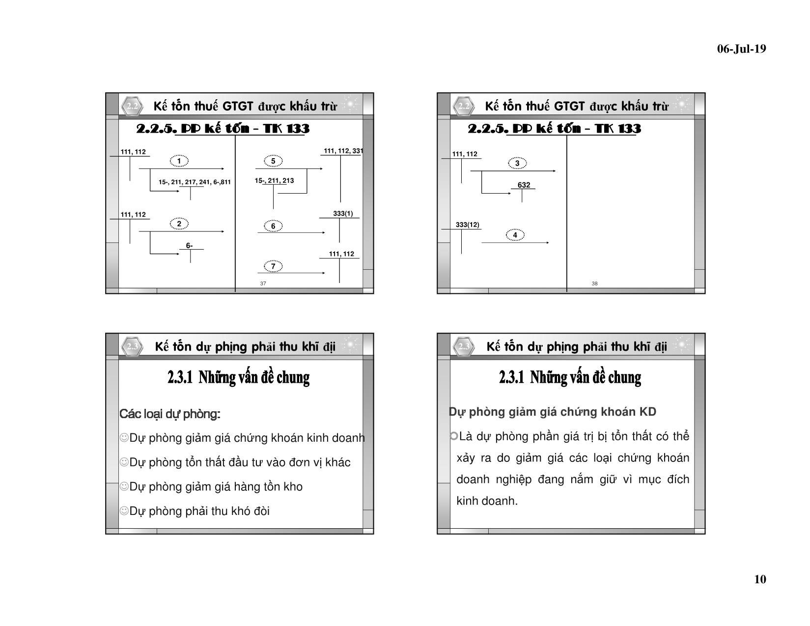 Bài giảng Kế toán tài chính 1 - Chương 1: Kế toán vốn bằng tiền và các khoản thanh toán (Mới nhất) trang 10