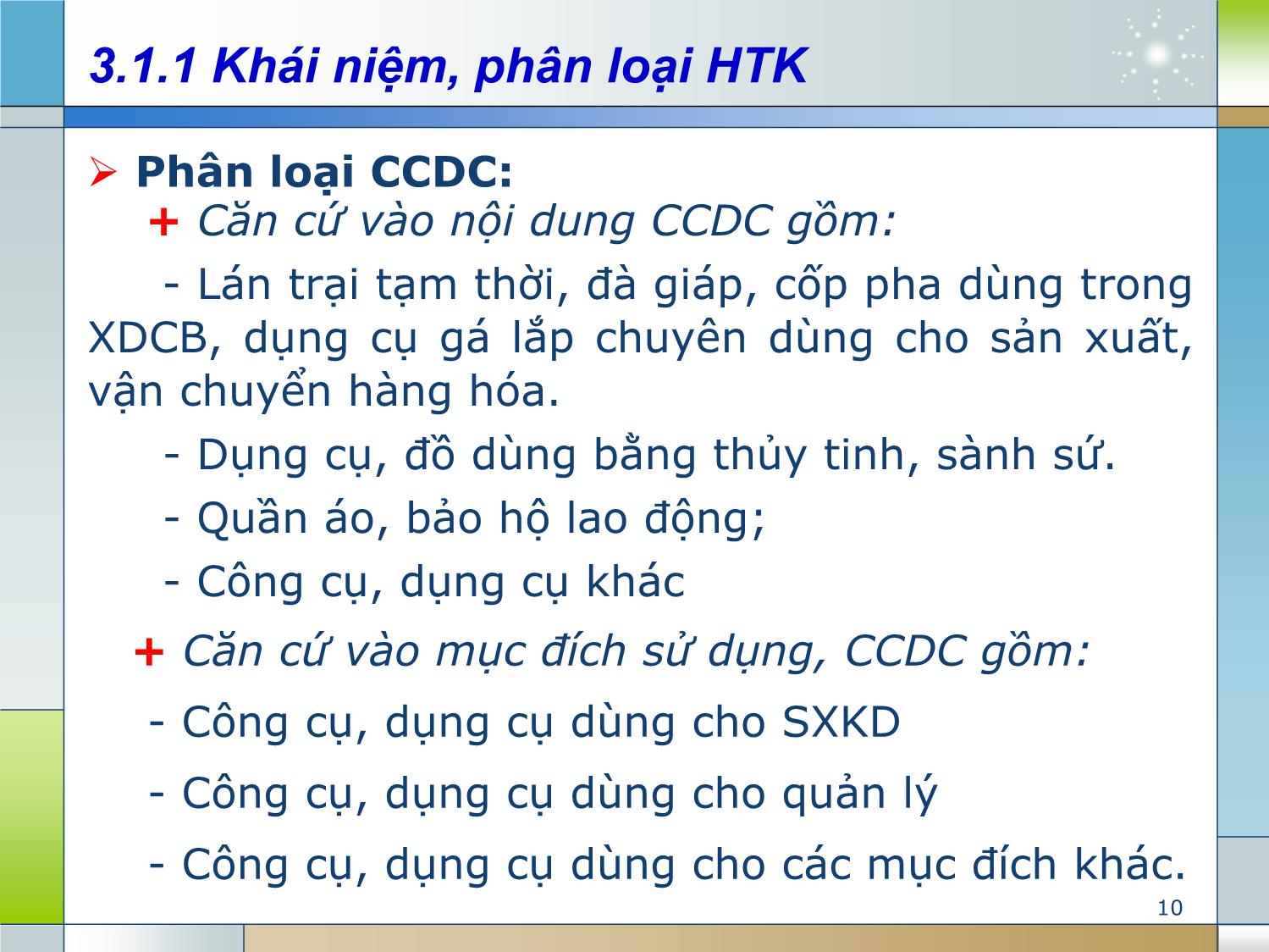 Bài giảng Kế toán tài chính 1 - Chương 3: Kế toán nguyên vật liệu, công cụ dụng cụ (Accounting for inventory) trang 10