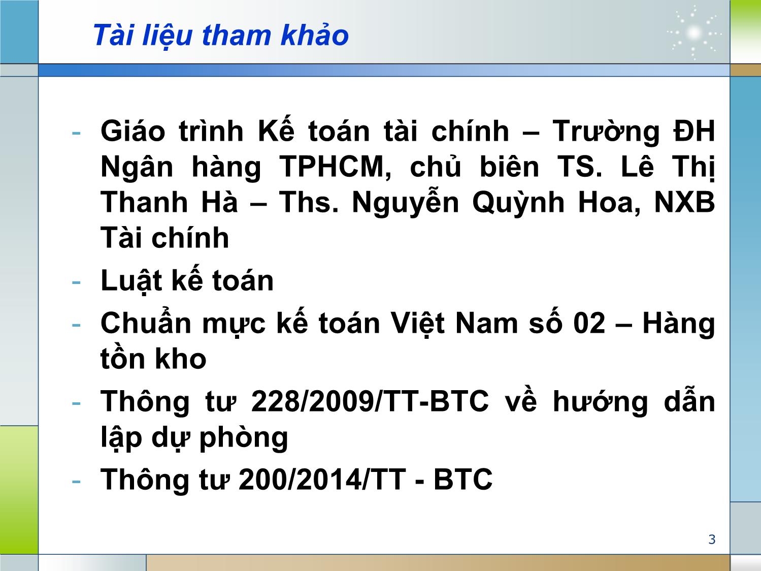 Bài giảng Kế toán tài chính 1 - Chương 3: Kế toán nguyên vật liệu, công cụ dụng cụ (Accounting for inventory) trang 3