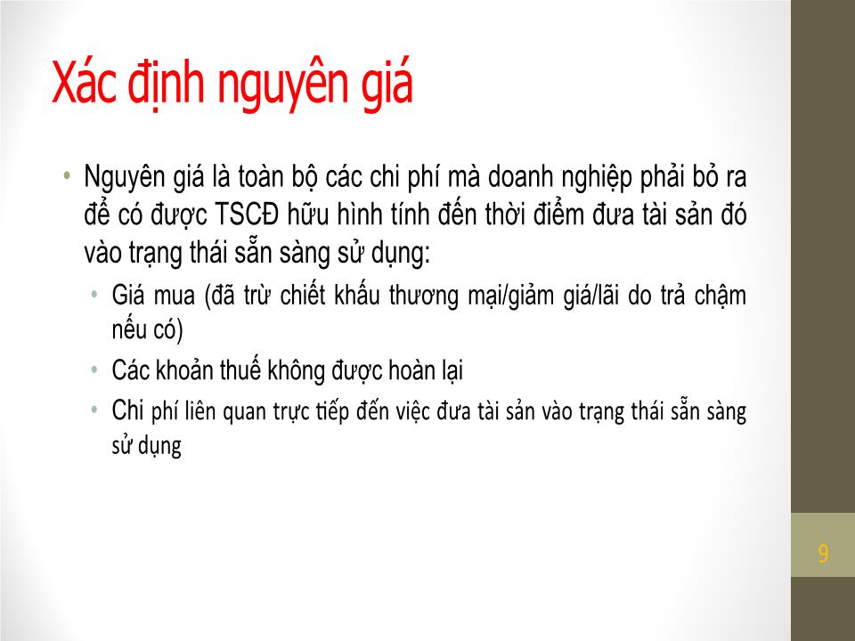 Bài giảng Kế toán tài chính 1 - Chương 4: Kế toán tài sản cố định (Mới nhất) trang 9