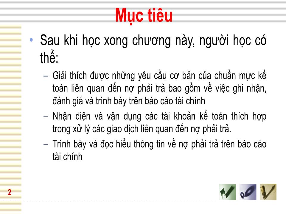 Bài giảng Kế toán tài chính 1 - Chương 5: Kế toán nợ phải trả - Đại học Mở thành phố Hồ Chí Minh trang 2