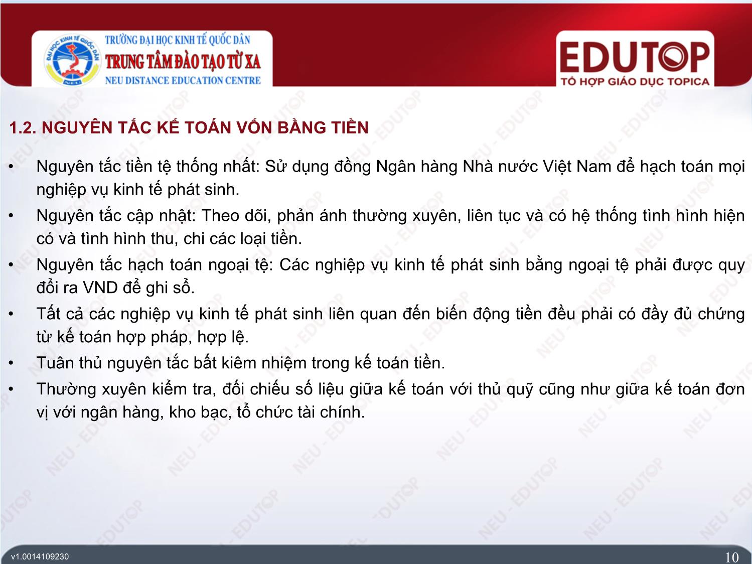 Bài giảng Kế toán tài chính 2 - Bài 1: Kế toán vốn bằng tiền, tiền vay và các nghiệp vụ thanh toán - Trần Văn Thuận trang 10